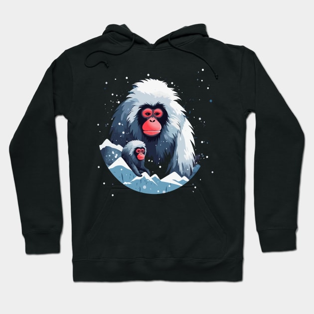 Snow Monkey Fathers Day Hoodie by JH Mart